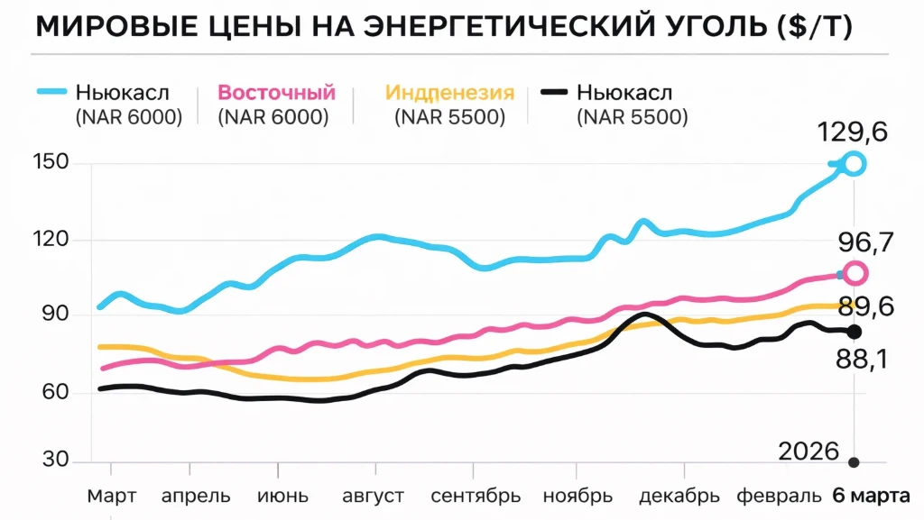 Энергетический уголь из России подорожал в Азии